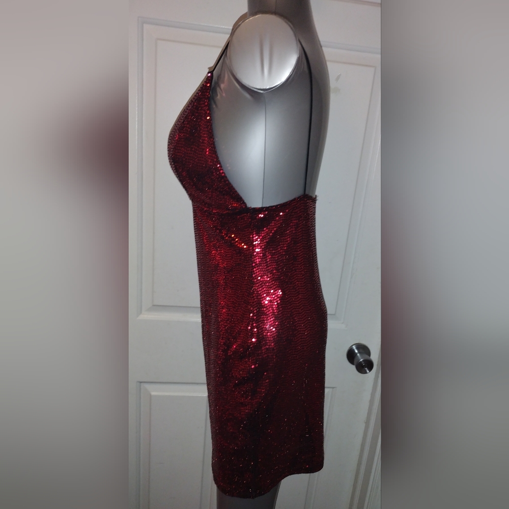 Charlotte Russe Red Sequin Backless Mini Dress - Picture 5 of 7